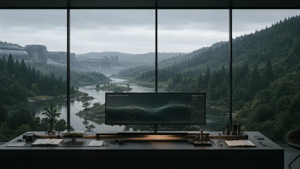 A view from a laboratory where researchers observe changes in the living environment of the Reserve.
